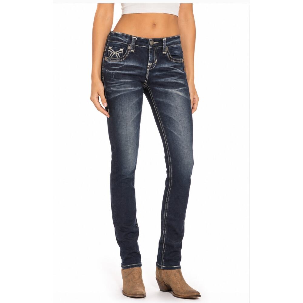 Big Star Jenae Skinny Stretch Jeans Cowboy Rodeo Ranch Low Rise Denim Farmer